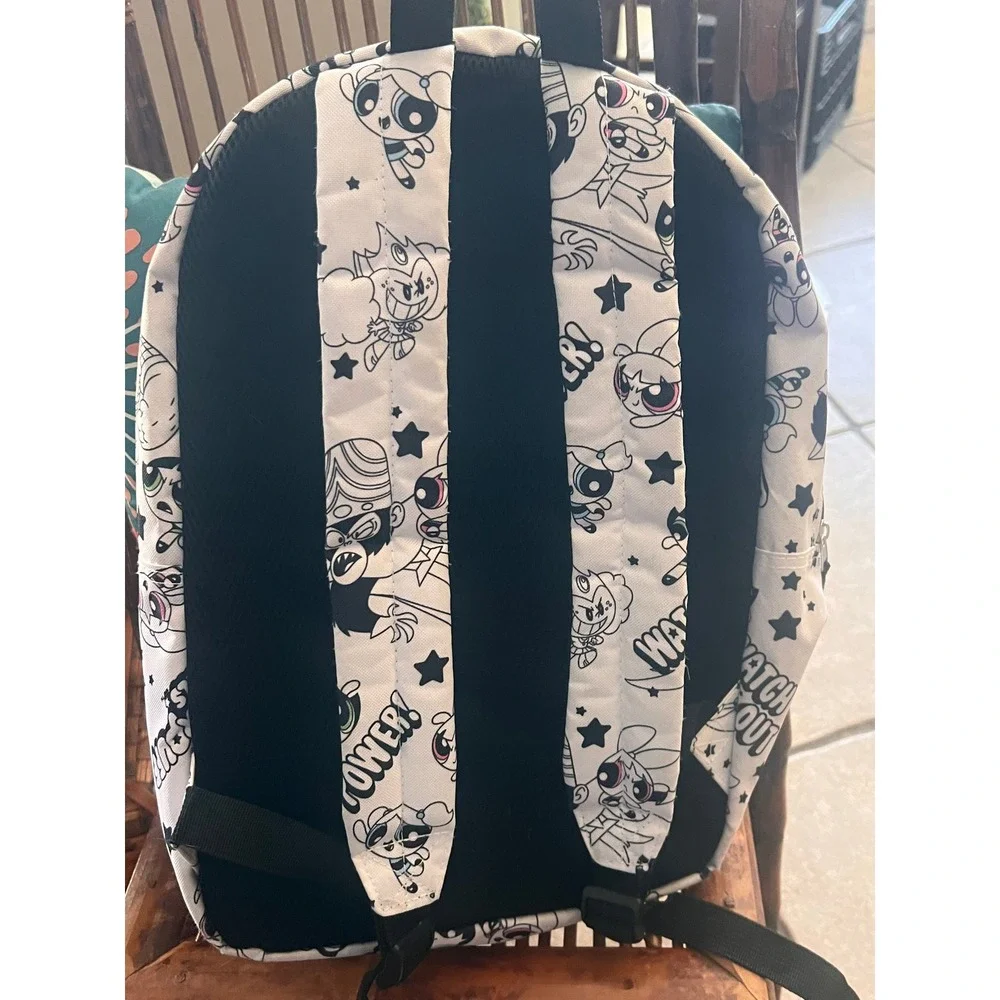 The Powerpuff Girls Trio Backpack Blossom Bubbles and Buttercup White Black